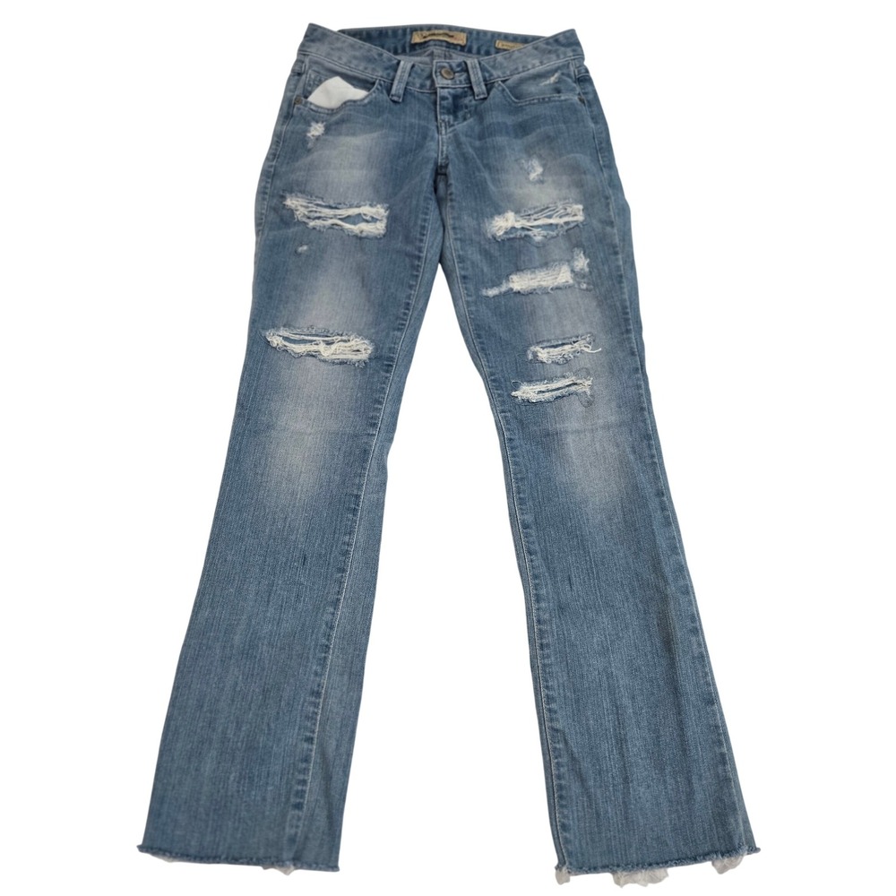 Guess 1981 Starlet Cigarette Jeans‎ Womens 26x29  Distressed Low Rise Skinny Raw